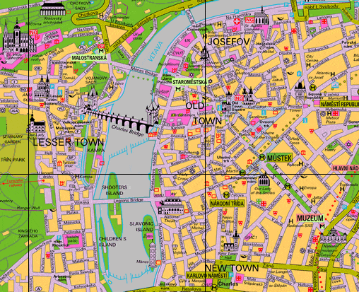 Prague map - click or tap to ZOOM OUT to large map of Prague