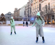 Ice skating at Prague Christmas Market at Wenceslas Square