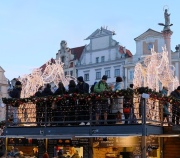Observation Bridge at Prague Christmas Market at Old Town Square